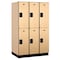 Salsbury Industries Wardrobe Locker, 45" W, 24" D, 76" H, (3) Wide, (6) Openings, Maple 22364MAP - alternate 1
